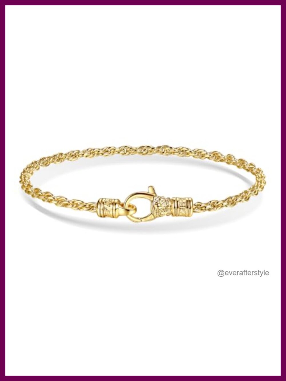 14K Gold Filled Twisted Rope Chain Bracelet 3mm Unisex Everyday